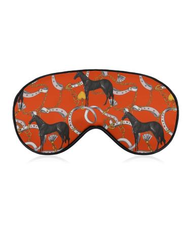 Sleeping Mask Vintage Horses and Belts Soft Eye Mask with Adjustable Strap Comfortable Blindfold Eyeshade for Night Sleep