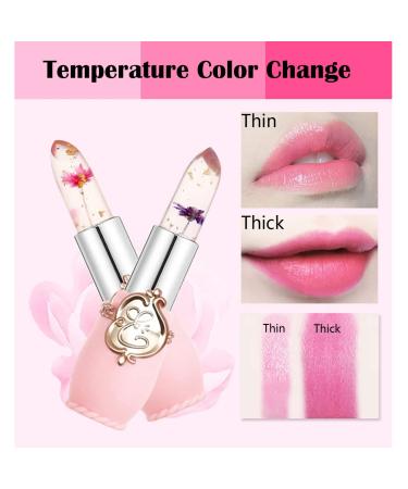 Btspring Clear Flower Jelly Lipstick 6-Pack - Nutritious Moisturizing Lip Balm, Long-Lasting Matte Lip Gloss - Pink - Buy Online on GoSupps.com