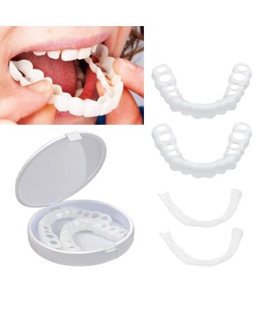 Dentures Fake Smile Teeth Moldable Customizable Temporary Top Teeth for Snap on Instant & Confidence Smile(3Boxes)