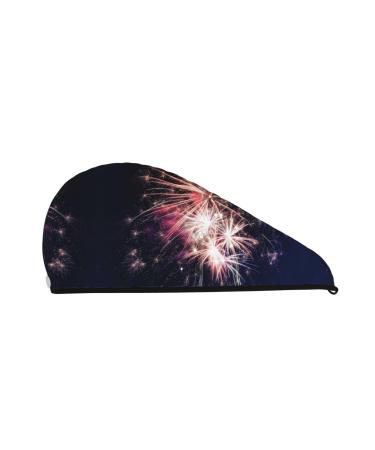 Explosion Firework Coral Velvet Dry Hair Cap Unisex Wet Towel Wrap The Ideal Bathroom Pool Party Beach and Home Accessory