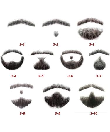 Remeehi Natural Black Human Hair Beard - Handmade Lace Mustache for Costumes | Realistic Pretend Beards - Buy Online on GoSupps.com