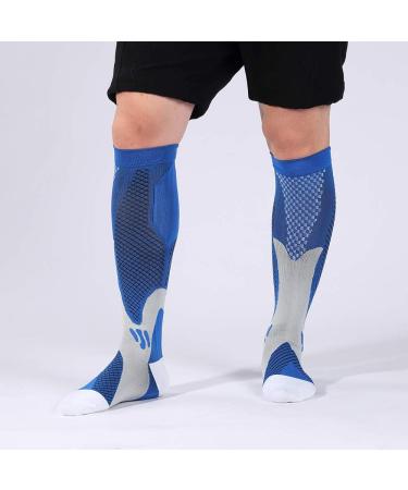 Compression Socks for Men & Women | Outdoor Sports Running & Travel - Blue 35 cm S/M - Buy Online on GoSupps.com