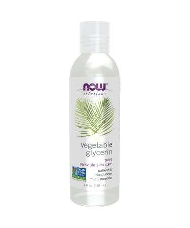NOW Solutions Vegetable Glycerin 100% Pure Versatile Skin Care Softening and Moisturizing 4-Ounce 4 Fl Oz (Pack of 1)