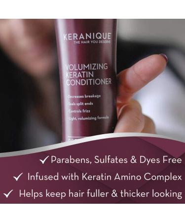 Keranique Volumizing Hair Growth Stimulating Conditioner | Keratin Amino Complex | 12 Fl Oz - Buy Online on GoSupps.com