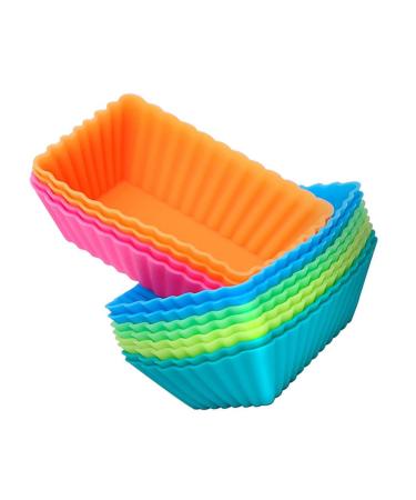 Alipis 12pcs Silicone Cake Mold Bread Pan Roasting Pan Toast Bread Home Cake Mold Household Baking Mold