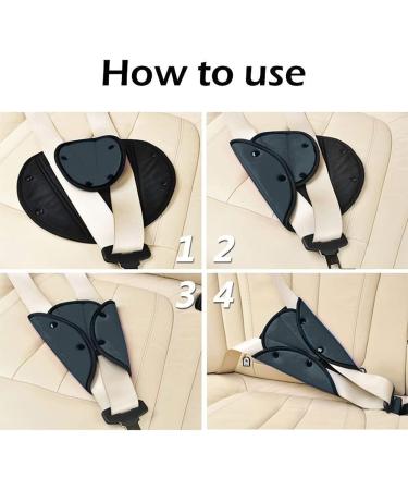 Grey Kid Seat Belt Safety Cover for Car - Harness Strap Clips & Shoulder Pads for Children & Adults - Buy Online on GoSupps.com