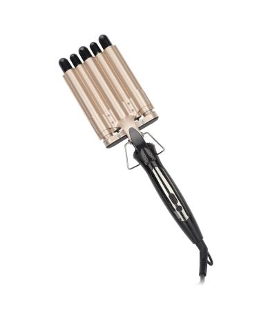 5 Barrel Curling Iron Wand Digital Display Hair Crimper with 15 Temp Gears Long Lasting Wavy Hairstyles ABS and Aluminum Construction Provide Clear Temperature and Time
