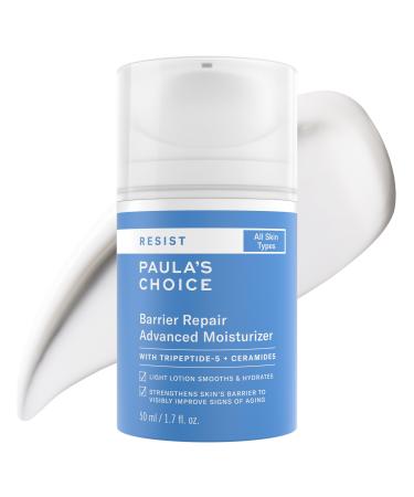 Paula's Choice RESIST Barrier Repair Advanced Face Moisturizer with Ceramides Peptides Deep Hydration Face Cream for Wrinkles Anti-Aging for All Skin Types Fragrance-Free 1.7 Fl Oz
