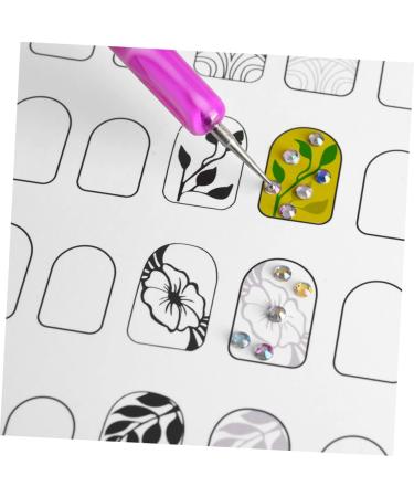 Beaupretty 12 Sheets Coloring Exercise Book French Manicure Stamp Nail Painting Book Nail Art Book Nail Art for Nail Art Training Practice Mold Kit Paper Nail Supplies Painted White - Buy Online on GoSupps.com