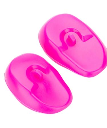 Hair Dye Ear Shield Cover Ear Earmuffs Ear Covers - Ear Protectors Ear Shower Covers Reusable Hair Dye Earmuffs Silicone for Home Salon Barber Pink