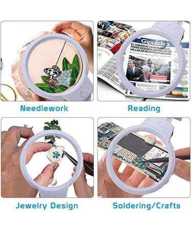 Desktop Magnifying Glass 2X 6X Led Foldable Magnifier Lamp Reading Glass Loupe for Reading Repair Hobbies White A Magnifying Glasses to Pursue Happiness - Buy Online on GoSupps.com