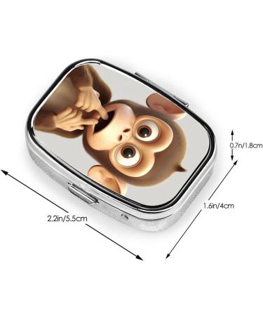 Buy Silent Monkey 2 Compartment Pill Case | Cute Travel Pill Box Organizer for Purse | Perfect Gift for Pocket & Travel - Buy Online on GoSupps.com