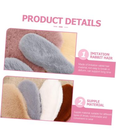 Mobestech Fluffy Soles for Women | 4 Pairs Faux Rabbit Fur Insoles | Cozy Holiday Shoe Inserts | Universal Fit Grey 28x10cm - Buy Online on GoSupps.com