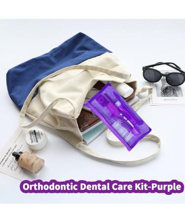 Braces Cleaning Kit - Portable Orthodontic Toothbrush & Oral Care Travel Kit - Purple - Buy Online on GoSupps.com