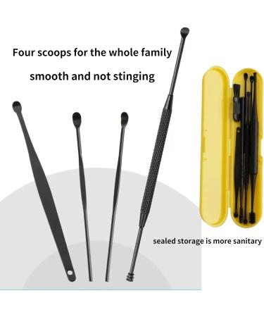 Medical Grade Stainless Steel Earwax Removal Kit - Black 7 Count with Storage Box - Buy Online on GoSupps.com