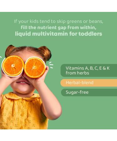 Herbs Vegan Toddler Multivitamin Liquid Drops for Overall Health Support - 30 Servings - Buy Online on GoSupps.com
