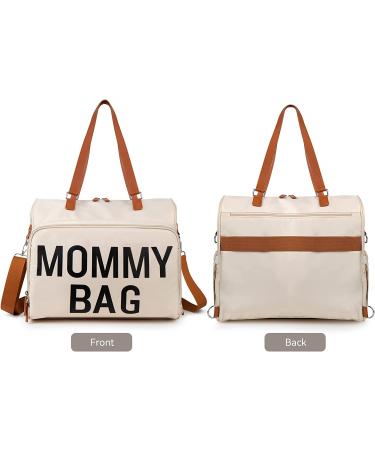 Mommy Hospital Bag with 14 Pockets | Waterproof Labor & Delivery Bag for 2 Kids | Insulated Baby Travel Tote in Creamy White - Buy Online on GoSupps.com