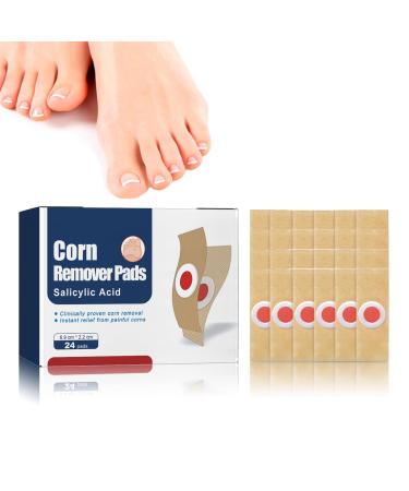 Corn Remover for Feet Corn Pads-Corn Plasters Foot Corn Remover Patch 24 Pcs Corn Removal Pads & Corn Removal Plasters Corn Removal Ideal for Relief & Foot Care Wart Remover for Hands Feet Toe