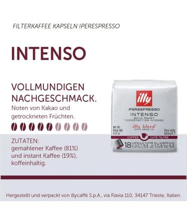  illy illy Iperespresso Intenso Filter Coffee Capsules Intense Roast Packaging of 18 Coffee Capsules - Buy Online on GoSupps.com