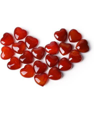 XIANNVXI 10 Pcs Carnelian & Red Agate Heart Crystals Set - Natural Gemstones for Reiki, Love, and Beginners Gifts - Buy Online on GoSupps.com