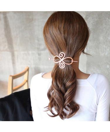 Women Knotted Flower Hairpin Barrette Hair Clip Ponytail Hair Holder - Buy Online on GoSupps.com