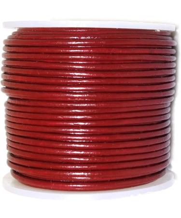 Cords Craft 1.5mm Round Leather Cord Dark Red 20m | Jewelry Making Bracelets Necklaces Beading | Genuine Leather Cord - Buy Online on GoSupps.com