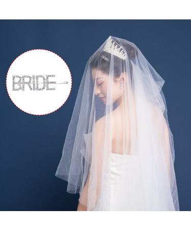 Bride Hair Clips: Penta Angel 2Pcs Gold & Silver Rhinestone Letter Pins - Bridal Shower & Wedding Hair Accessories for Women & Girls - Buy Online on GoSupps.com