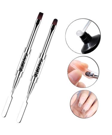 Ycyan 2Pcs Polygel Nail Brush & Picker - Dual-ended Gel Brushes for PolyGel UV Builder Nails - Black - Buy Online on GoSupps.com