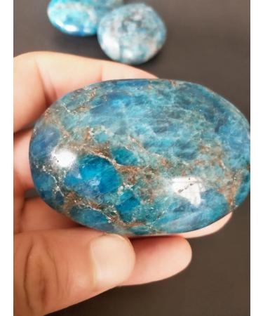 Crystal Natural Blue Apatite Palm Stone Crystal Stone - Buy Online on GoSupps.com