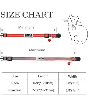 Tagme Cat Collar 2 Pack - Custom Name & Phone Number Safety Clasp & Bell Standard Size 18-31cm Red - International Shipping Available - Buy Online on GoSupps.com