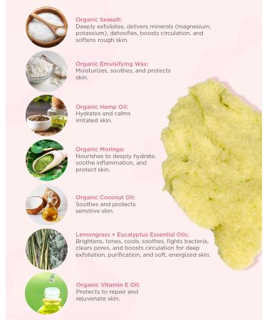 Bodyluxe Glow All-Natural Scrub Trio Coconut Citrus Lemongrass Eucalyptus Energy Rush (4oz ea) Valentine's Gift Set Exfoliating Detoxifying Energizing Organic Ingredients For All Skin Types  - Buy Online on GoSupps.com