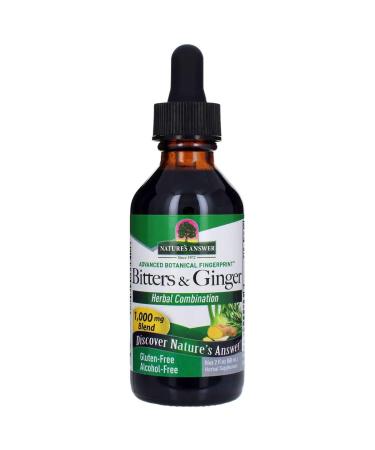 Nature's Answer Alcohol-Free Bitters with Ginger, 2-Fluid Ounces | Digestive Support | Helps with Nausea & Upset Stomach | Gas Relief | Bloat Minimizer