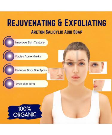 Salicylic Acid Scrub Soap with Niacinamide & Kojic Acid - Acne Scars & Blemish Relief Exfoliating Cleansing Soap for Soft Skin (80g - Buy Online on GoSupps.com