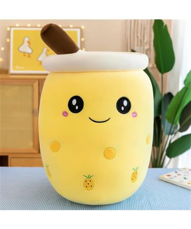 HICAS Bubble Tea Plush Pillow Boba Plushie Cartoon Plush Dolls Funny Milk Tea Soft Doll Tea Cup Cushion Bubble Tea Plush Toy Children's Toy Birthday Gift Yellow 1 24cm/9.45inch Yellow 1 24cm/9.45inch