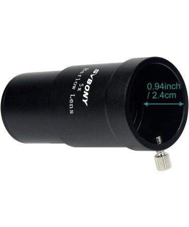 SVBONY 1.25 Inch Telescope Barlow Lens 5X - Fully Metal Multi Coated Broadband Green Film for Astronomy Eyepiece - Buy Online on GoSupps.com