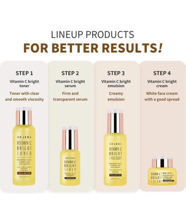 ORJENA Vitamin C Bright Emulsion - Facial Lotion - Brightening Effect Glowing Skin Anti-Oxidant - Multi Vitamin Complex Pantheonol Niacinamide - for All Skin Types 100ml Net Wt - Buy Online on GoSupps.com