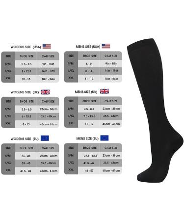 Losvcbcx Compression Socks for Men & Women | 7 Pairs 15-20 mmHg | Best Sports & Medical Stockings for Nurses | Air Travel | Mix Sizes L-XL - Buy Online on GoSupps.com