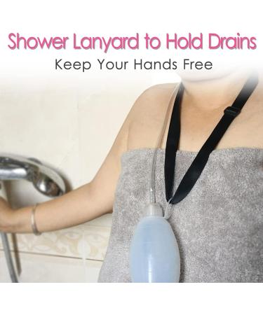 Mastectomy Drain Holder Pouches Set | Neck Shower Lanyard for Post-Surgery Recovery | JP Drainage Bulbs & Nephrostomy Support | Ideal for Breast Cancer & Tummy Tuck | Black - Buy Online on GoSupps.com