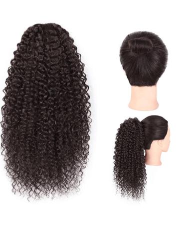 Pontail Extensions | Long Kinky Curly Afro Braid Ponytail for Women | 35cm Dark Brown Hair Extensions - Buy Online on GoSupps.com