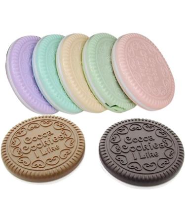 Lurrose 7PCS Chocolate Cookies Compact Cosmetic Mirror Set - Mini Hand Mirror with Comb for Purses and Travel - Buy Online on GoSupps.com