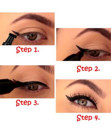 AmourGlint 2-in-1 Waterproof Black Eyeliner Stamp with Pencil Inglot Eyeliner with Wing Stamps for Cat Eye Waterproof Smudge-Proof Formula with Left and Right Stamps (#3pcs 3.5g) - Buy Online on GoSupps.com