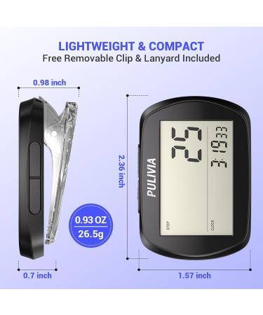 Pulivia 3D Pedometer - Accurate Step Counter with Clock | Ideal for Walking | Clip & Lanyard Included | Perfect for Kids Men & Women - Buy Online on GoSupps.com