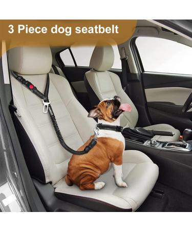 65-100cm Adjustable Dog Seat Belt for Cars UK Black Elastic and Crushioning Dog Car Harness with Headrest Safety Clip Durable and Heavy Duty - Buy Online on GoSupps.com