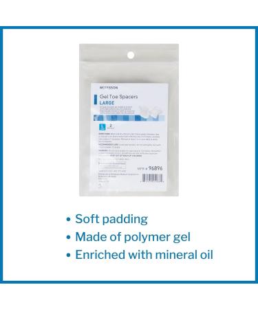 MooreBrand Gel Toe Spacers - Large Size (2 Count) | Thin Opaque Polymer Gel for Overlapping Toes, Bunions, Calluses & Corns - Buy Online on GoSupps.com