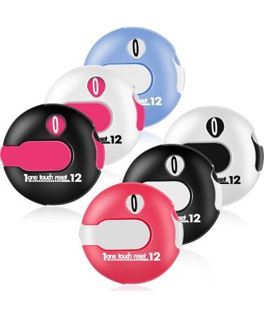 Golf Score Counter Mini Golf Stroke Counter Scoring Keeper up to 12 Shot Score Golf for Women Men Golf Attachment Accessories to Scorekeeper Glove for Outdoor 1.2 Inch (Classic Colors Set 6 Pieces)