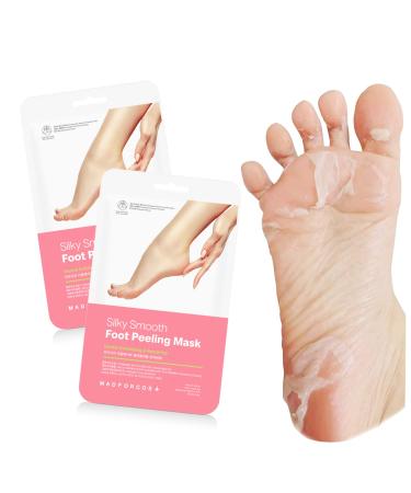 Made in Korea Foot Peeling Masks 2PCS - KN FLAX - Advanced Foot Peel Mask Repair Dead Skin Cells, Cracked Heels, Calluses - Feet Peeling Mask with Hemp Oil and Kombucha Extract  Exfoliating and Hydrating Effect 2 Coun