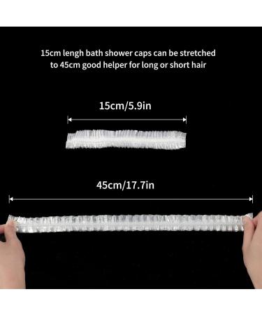 G2PLUS 50PCS Disposable Shower Caps - 44CM Plastic Elastic Bath Cap - Waterproof Hair Caps for Home Use Hotel Spa and Hair Salon 44CM (Pack of 50) - Buy Online on GoSupps.com