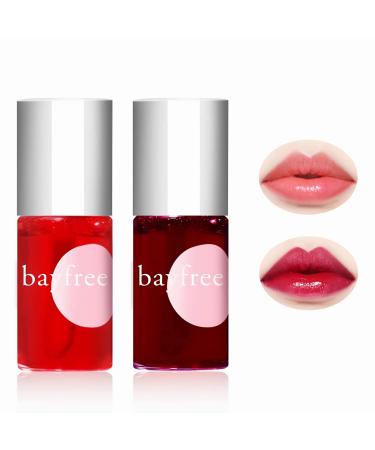 2 Colors Lip Tint Stain Set Matte Velvet Lip Tint Watery Lip Stain Lip & Cheek Tint Moisturizing Mini Liquid Lipstick Plump Lip Gloss Long-lasting Waterproof Korean Lip Tint Non-Sticky Tinta De Labios (01APPLE & 03WATE...