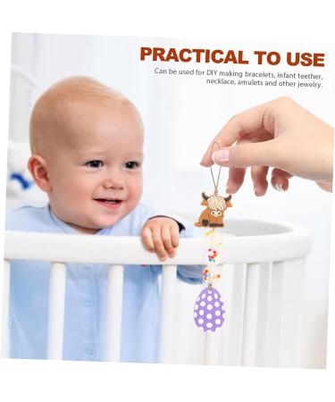 BETOOKY 10pcs Highland Animal Silicone Beads Teether - Cute Baby Light Brown Beads - Buy Online on GoSupps.com