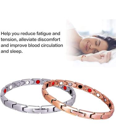 Magnetic Lymph Detox Bracelet for Women - Promotes Blood Circulation - Silver & Bronze - Buy Online on GoSupps.com